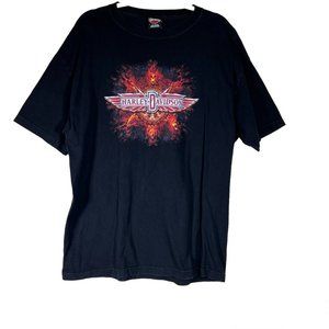 Harley Davidson T-Shirt Size XL Short Sleeve Black 2003 Bear Eagle Fire Wolf